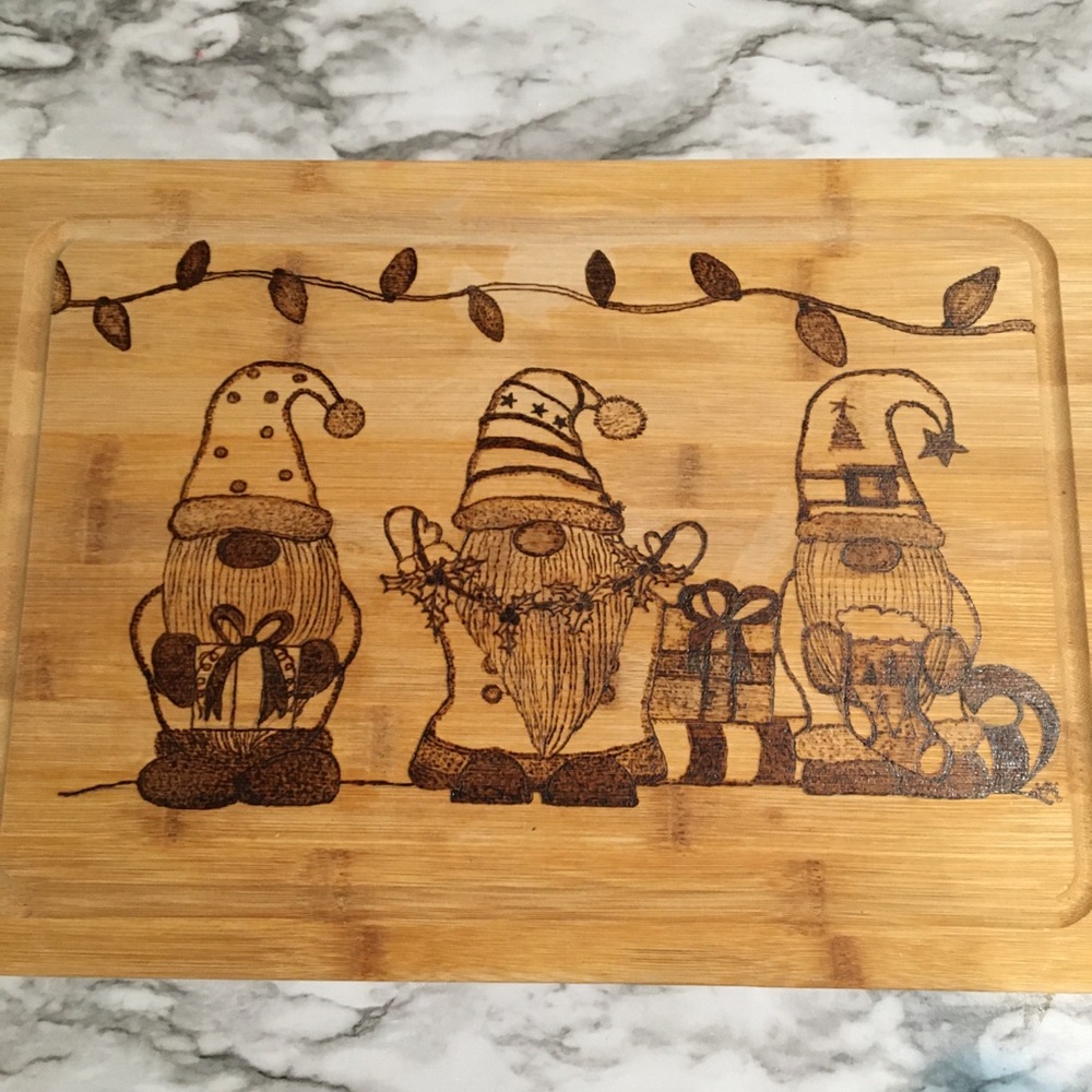 Gnome Engraved Bamboo Cutting Board